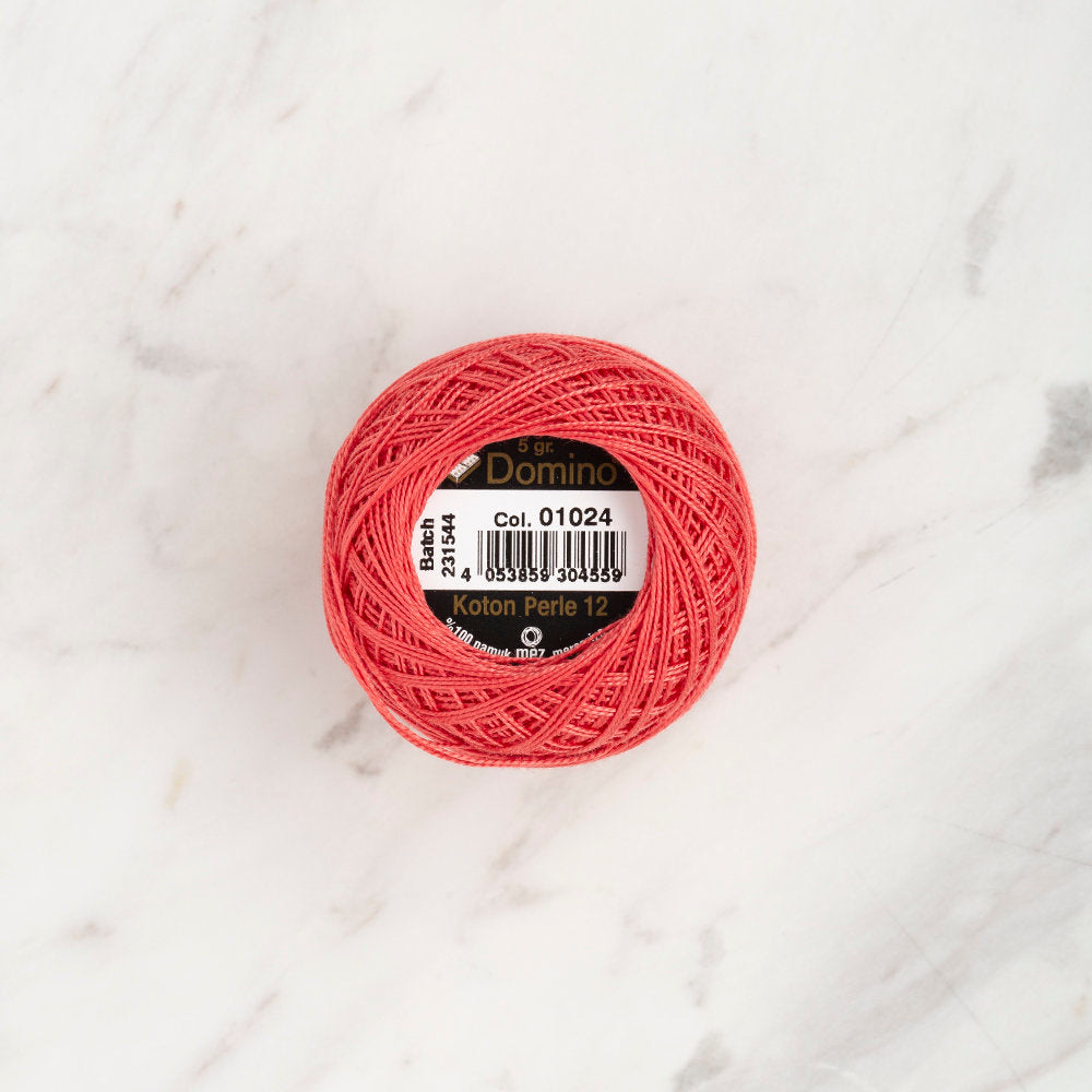 Domino Cotton Perle Size 12 Embroidery Thread (5 g), Vermilion - 4590012-01024