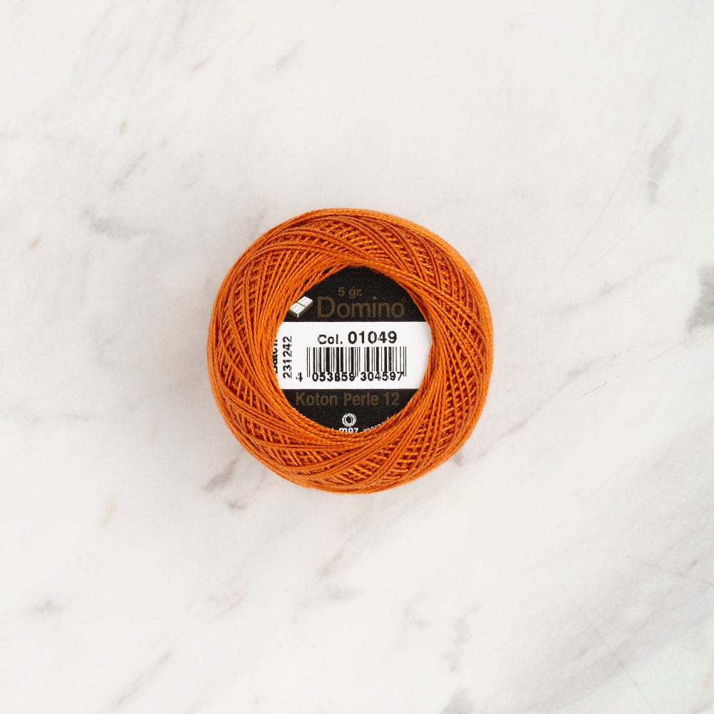 Domino Cotton Perle Size 12 Embroidery Thread (5 g), Orange - 4590012-01049