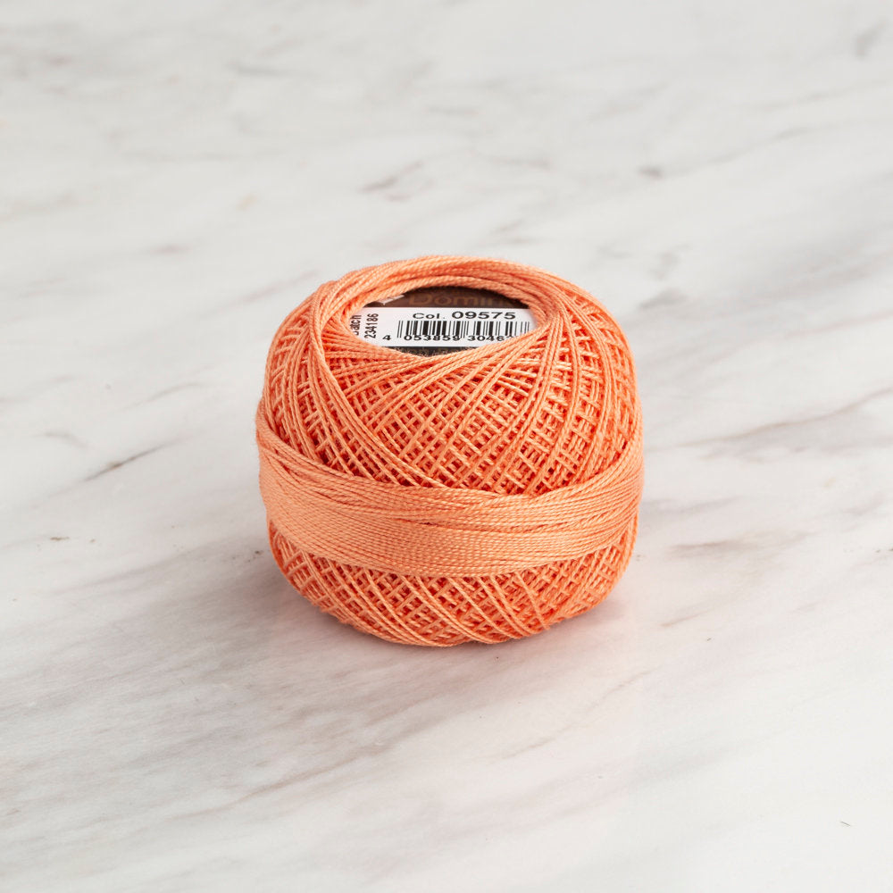 Domino Cotton Perle Size 12 Embroidery Thread (5 g), Light Orange - 4590012-09575