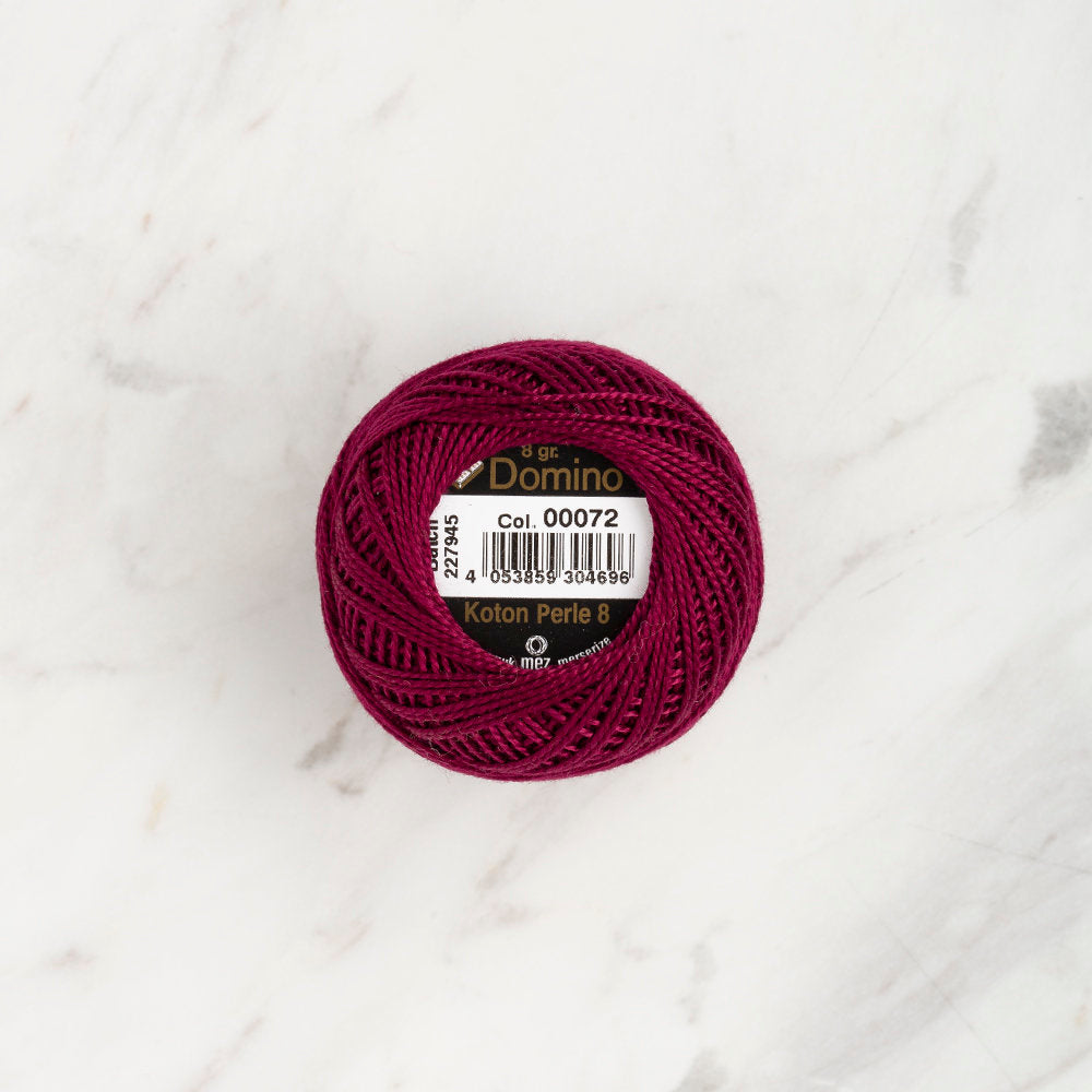 Domino Cotton Perle Size 8 Embroidery Thread (8 g), Plum - 4598008-00072