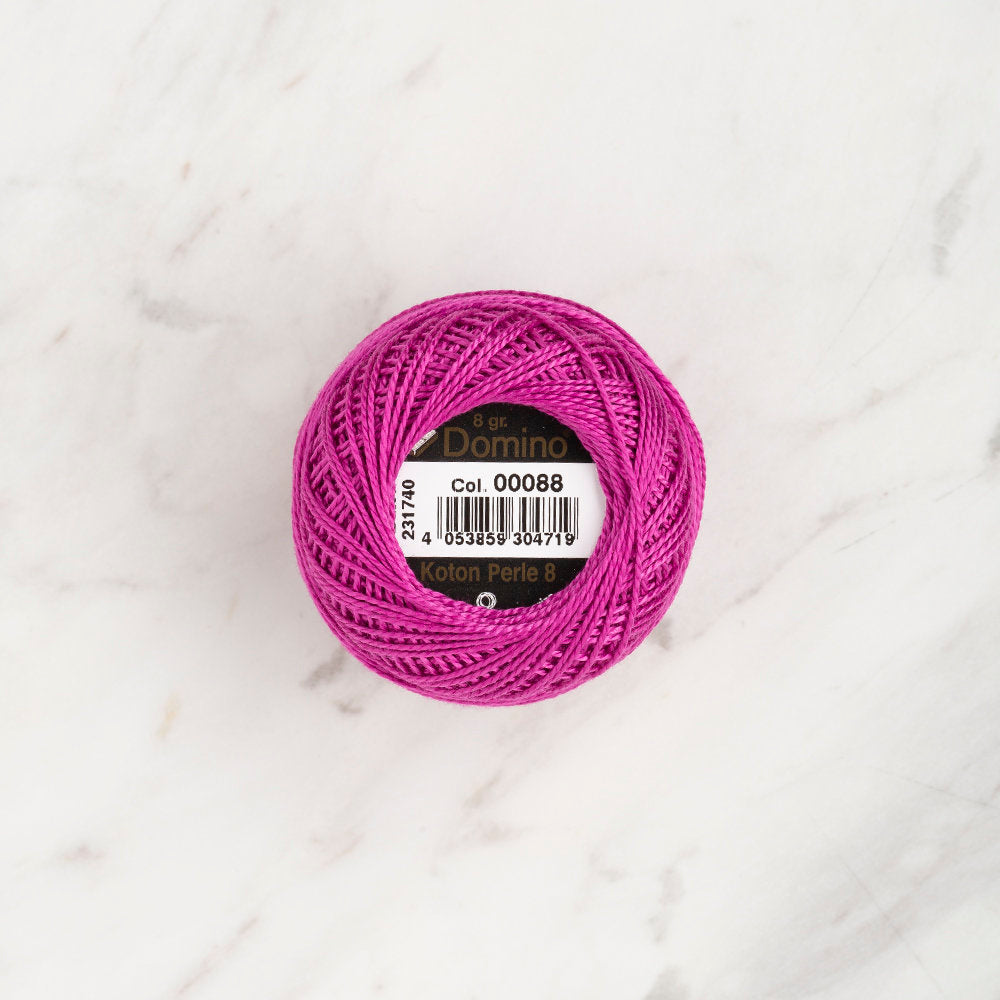 Domino Cotton Perle Size 8 Embroidery Thread (8 g), Fuchsia - 4598008-00088