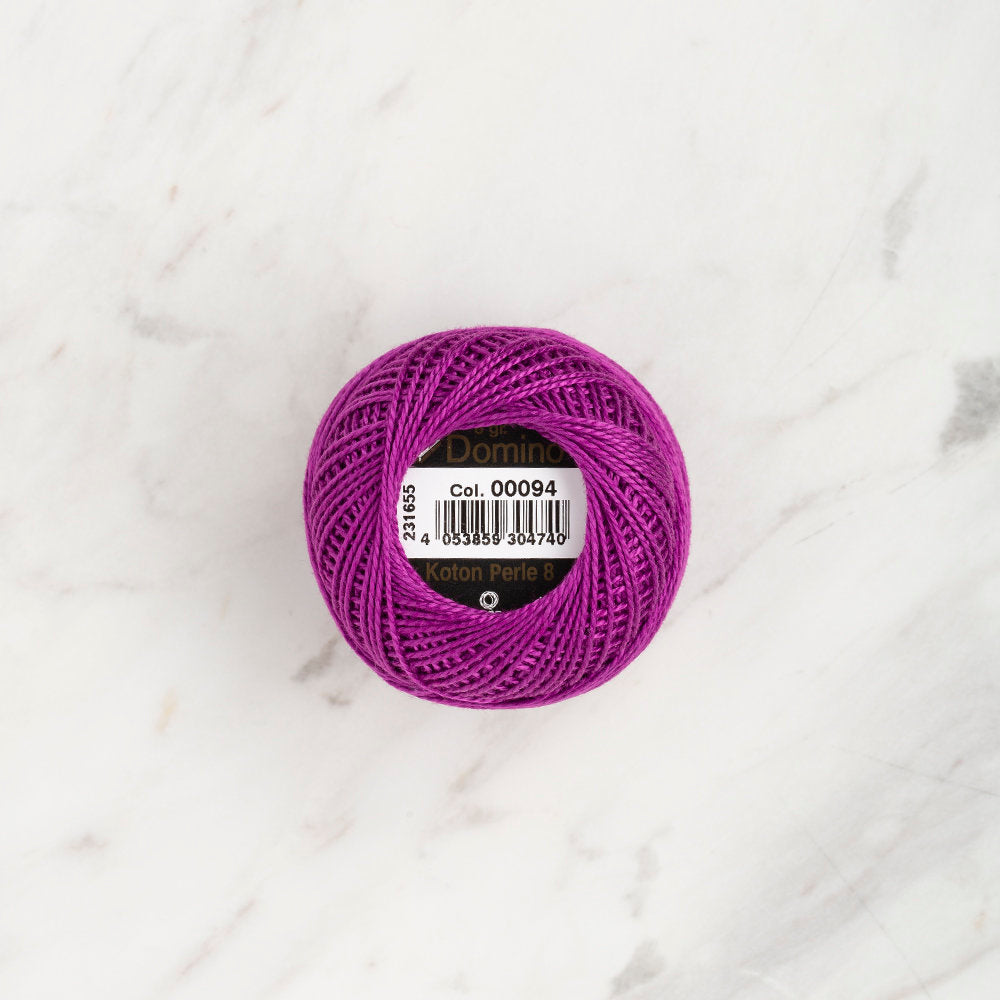 Domino Cotton Perle Size 8 Embroidery Thread (8 g), Purple - 4598008-00094