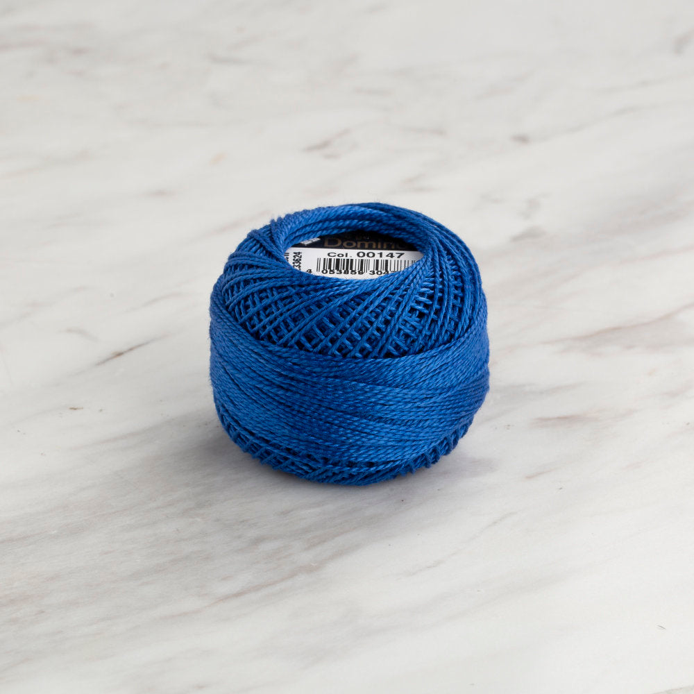 Domino Cotton Perle Size 8 Embroidery Thread (8 g), Saxe Blue - 4598008-00147