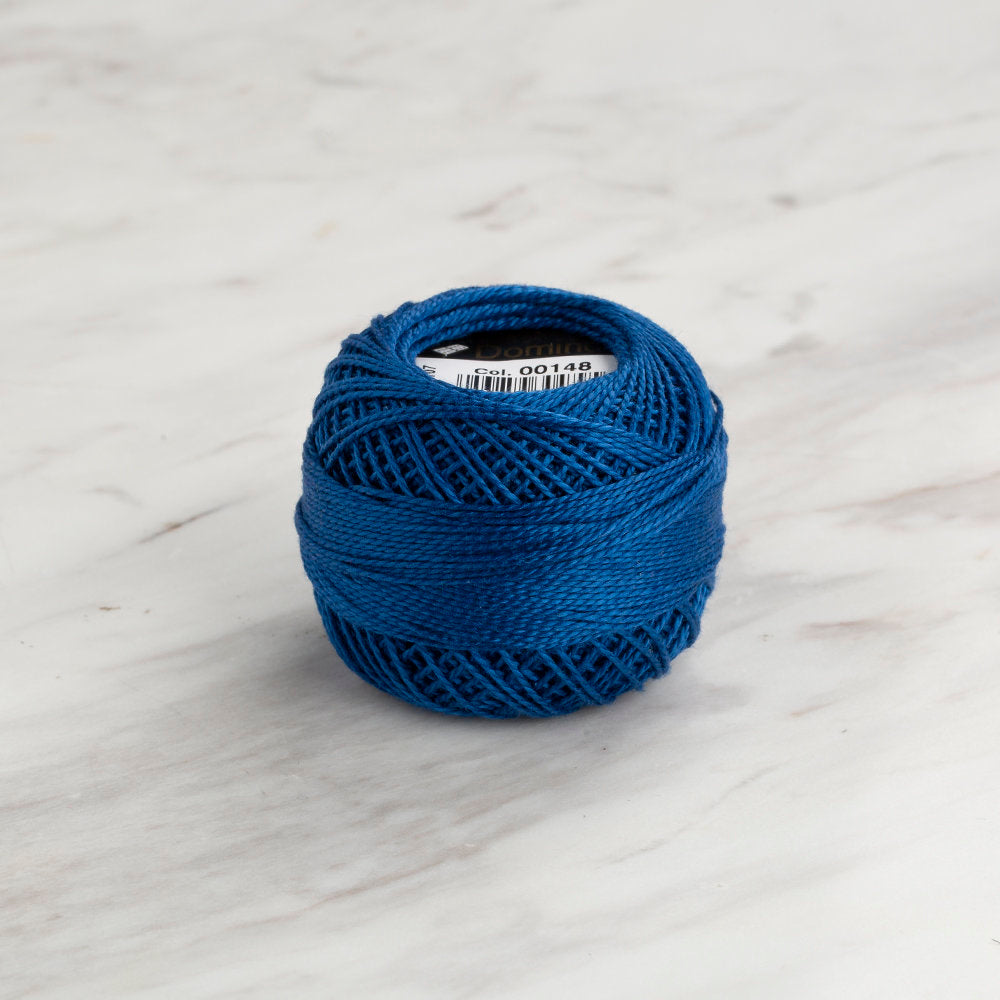 Domino Cotton Perle Size 8 Embroidery Thread (8 g), Blue - 4598008-00148