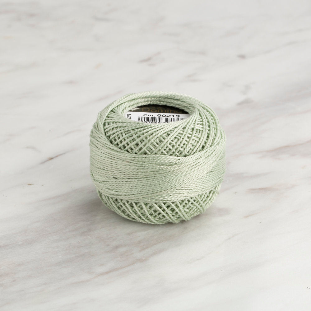 Domino Cotton Perle Size 8 Embroidery Thread (8 g), Light Green - 4598008-00213