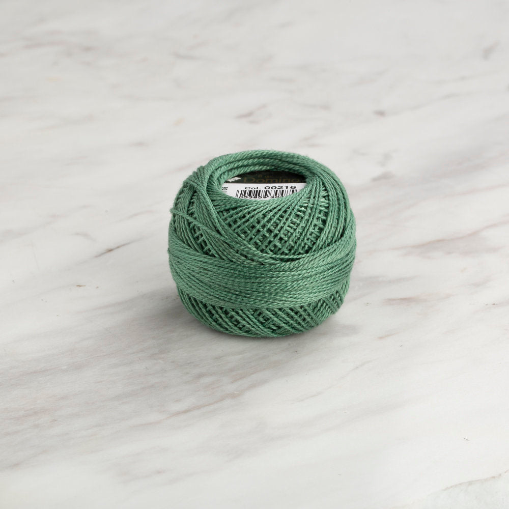 Domino Cotton Perle Size 8 Embroidery Thread (8 g), Green - 4598008-00216
