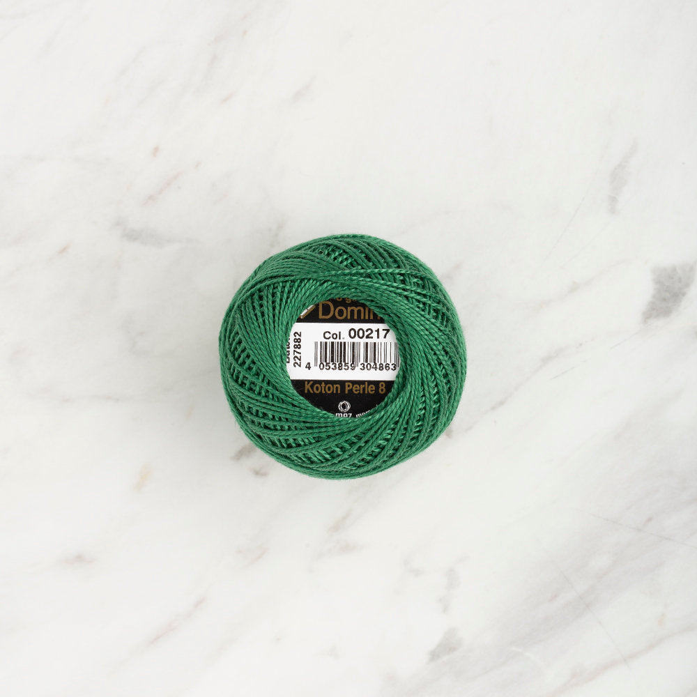 Domino Cotton Perle Size 8 Embroidery Thread (8 g), Green - 4598008-00217