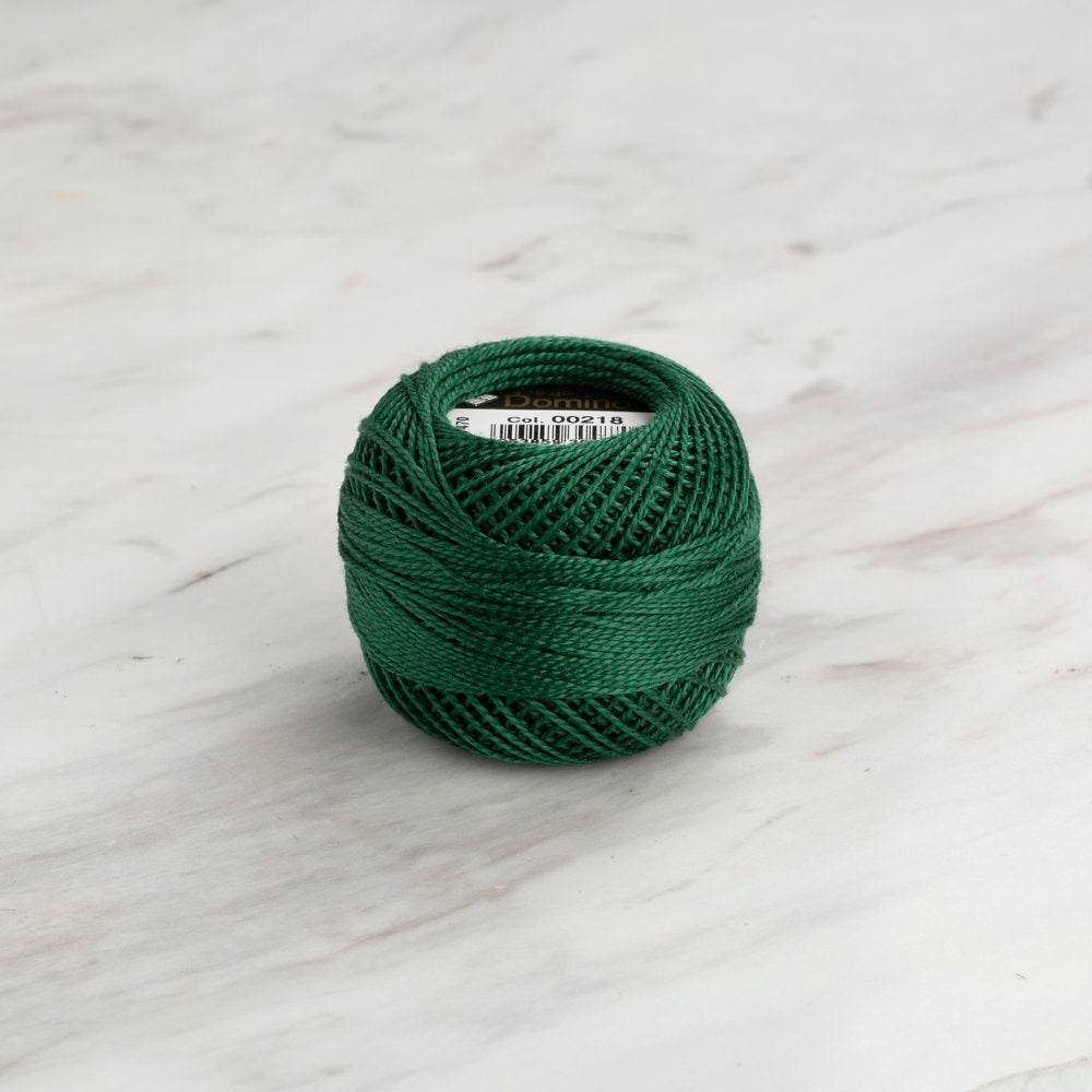 Domino Cotton Perle Size 8 Embroidery Thread (8 g), Green - 4598008-00218