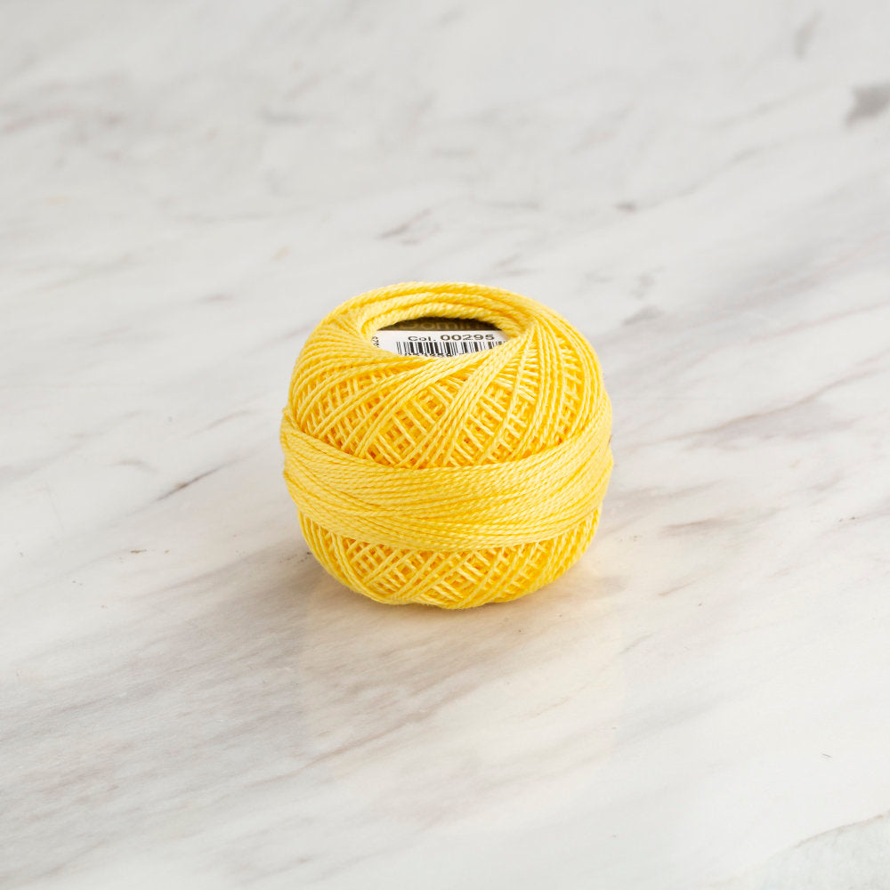 Domino Cotton Perle Size 8 Embroidery Thread (8 g), Yellow - 4598008-00295