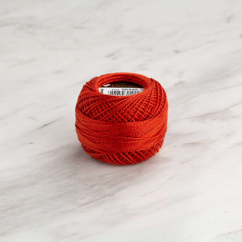Domino Cotton Perle Size 8 Embroidery Thread (8 g), Dark Brick - 4598008-00340