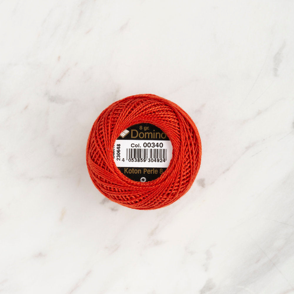 Domino Cotton Perle Size 8 Embroidery Thread (8 g), Dark Brick - 4598008-00340