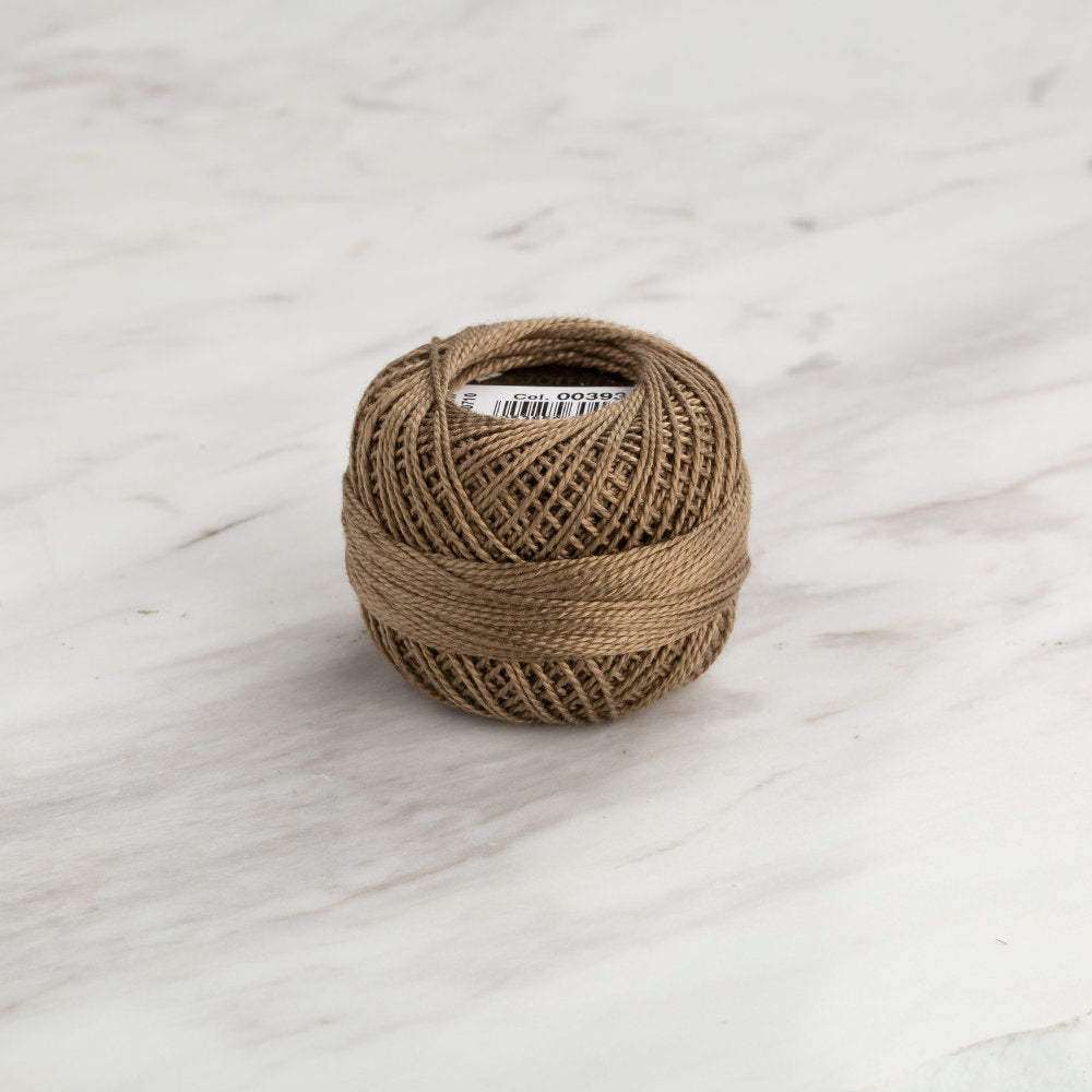 Domino Cotton Perle Size 8 Embroidery Thread (8 g), Khaki - 4598008-00393