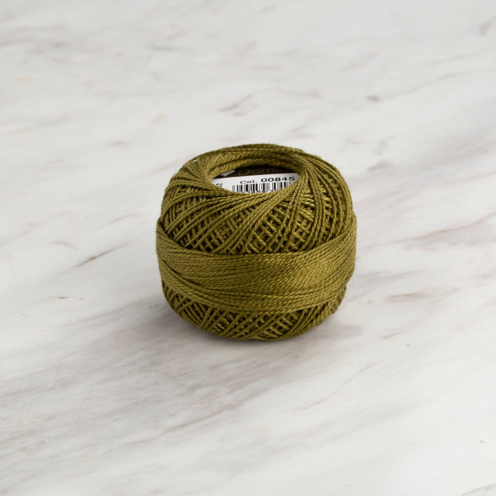 Domino Cotton Perle Size 8 Embroidery Thread (8 g), Green - 4598008-00845