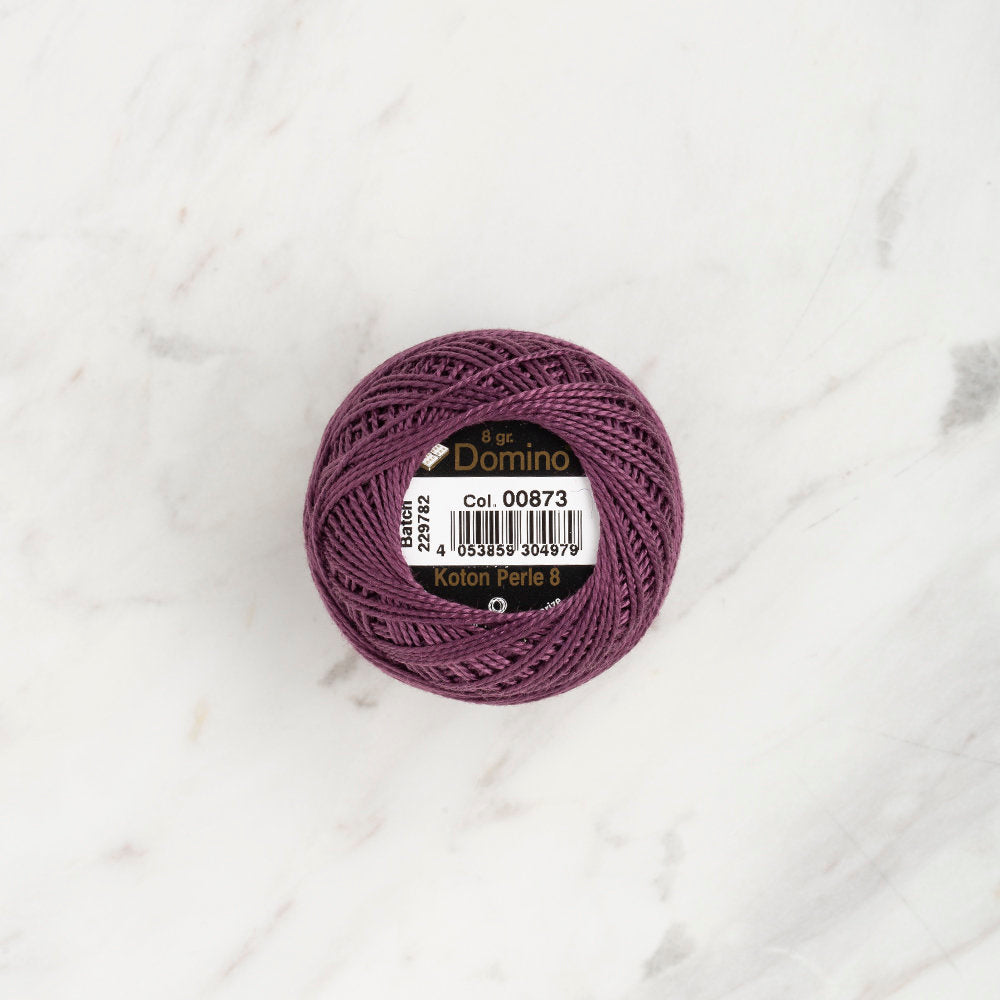 Domino Cotton Perle Size 8 Embroidery Thread (8 g), Dark Purple - 4598008-00873