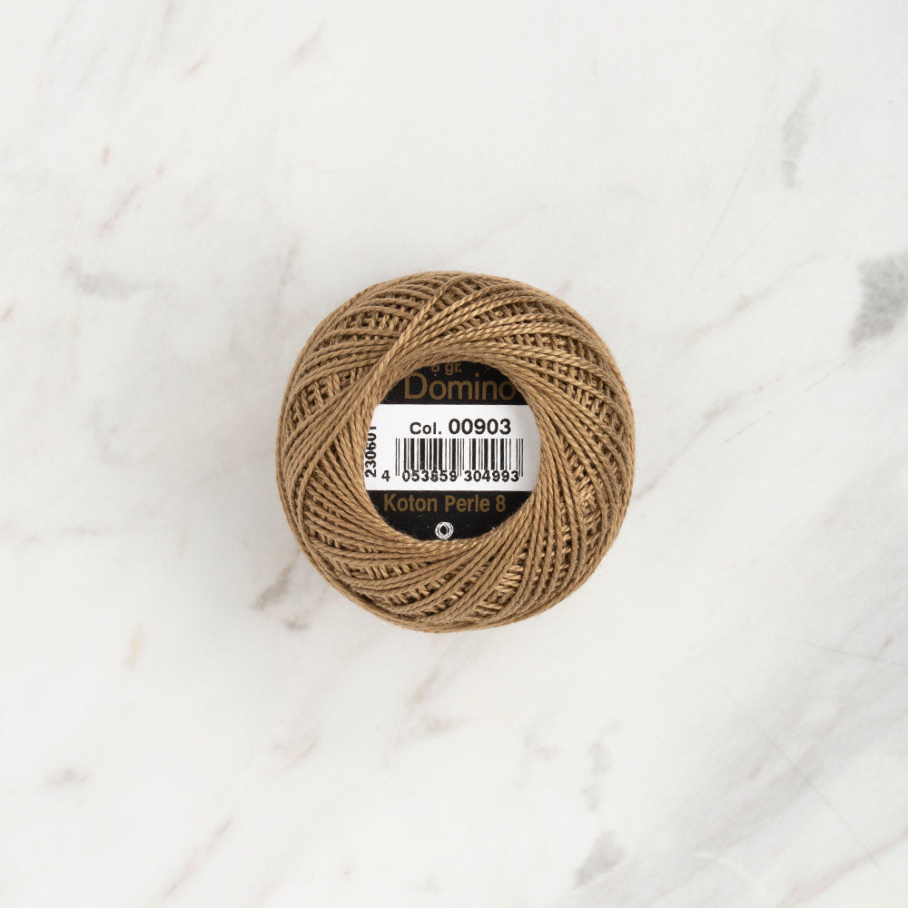 Domino Cotton Perle Size 8 Embroidery Thread (8 g), Khaki - 4598008-00903
