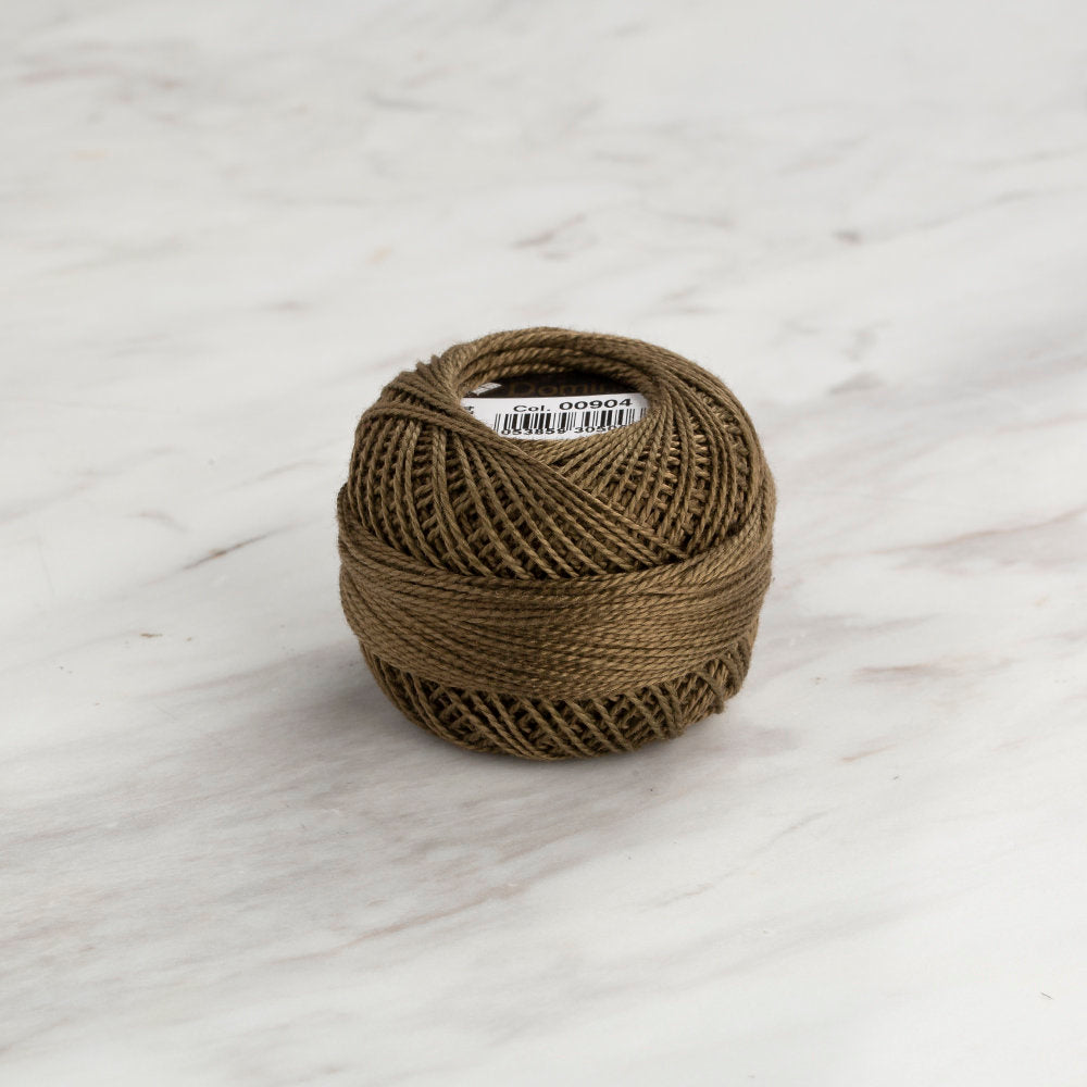 Domino Cotton Perle Size 8 Embroidery Thread (8 g), Khaki - 4598008-00904