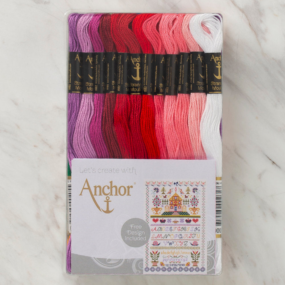 Anchor Stranded Cotton: Club Assortment, 48 Skeins (Free Design Included)