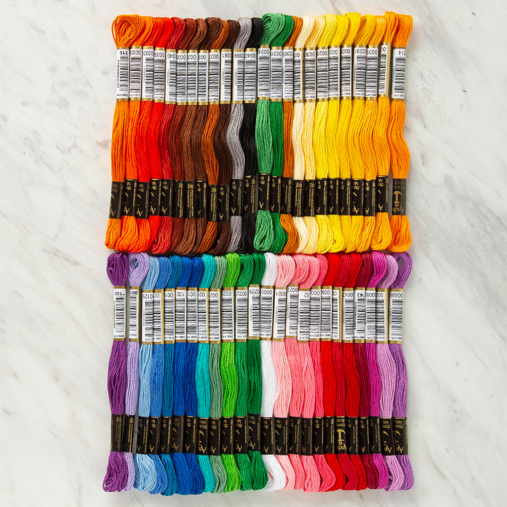 Anchor Stranded Cotton: Club Assortment, 48 Skeins (Free Design Included)