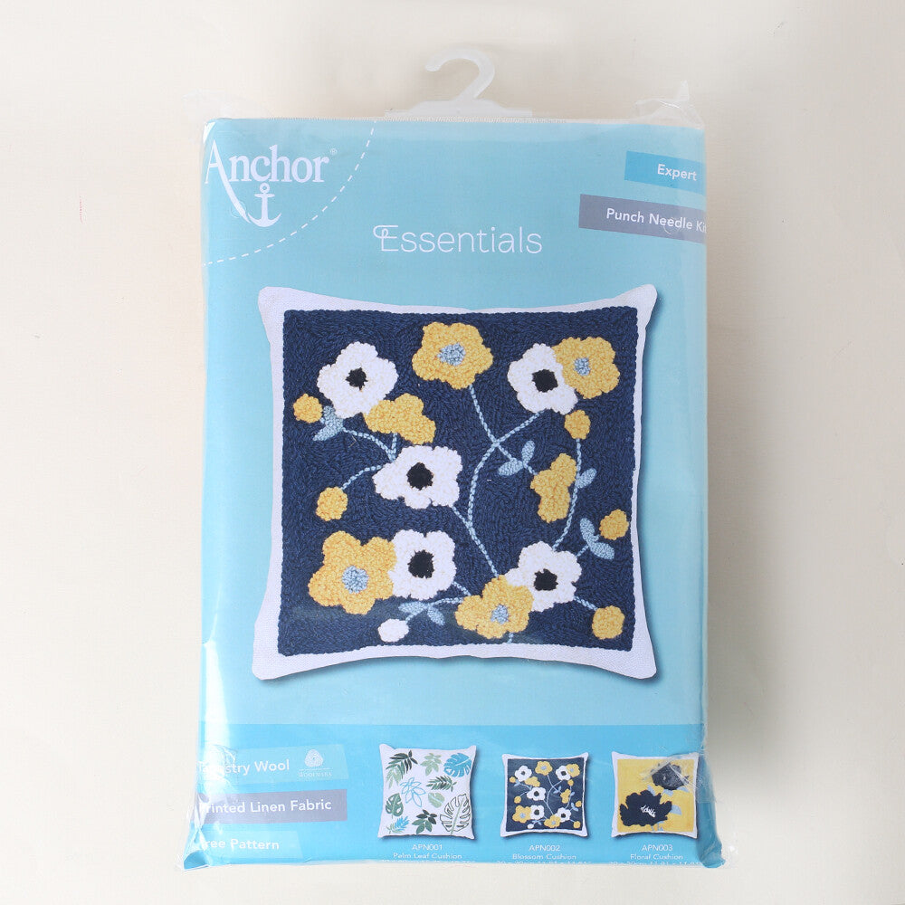 Anchor 30x30cm Punch Needle Blossom Cushion Kit - APN002