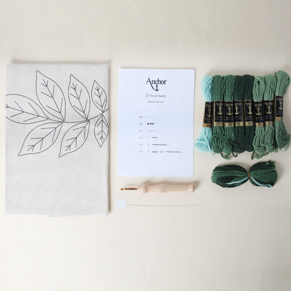Anchor 20cm Punch Needle Ash Leaf Kit - APN004