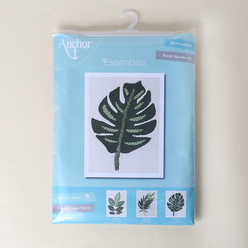 Anchor 20cm Punch Needle Monstera Leaf Kit - APN006
