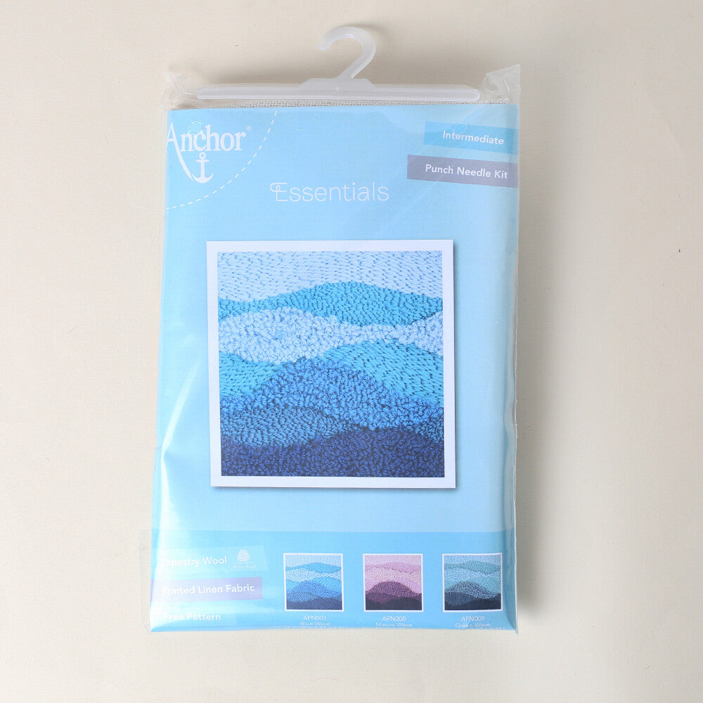 Anchor 15x15cm Punch Needle Blue Wave Kit - APN007