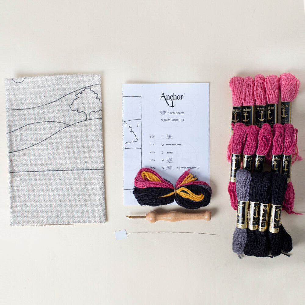 Anchor 15x15cm Punch Needle Tranquil Tree Kit - APN010