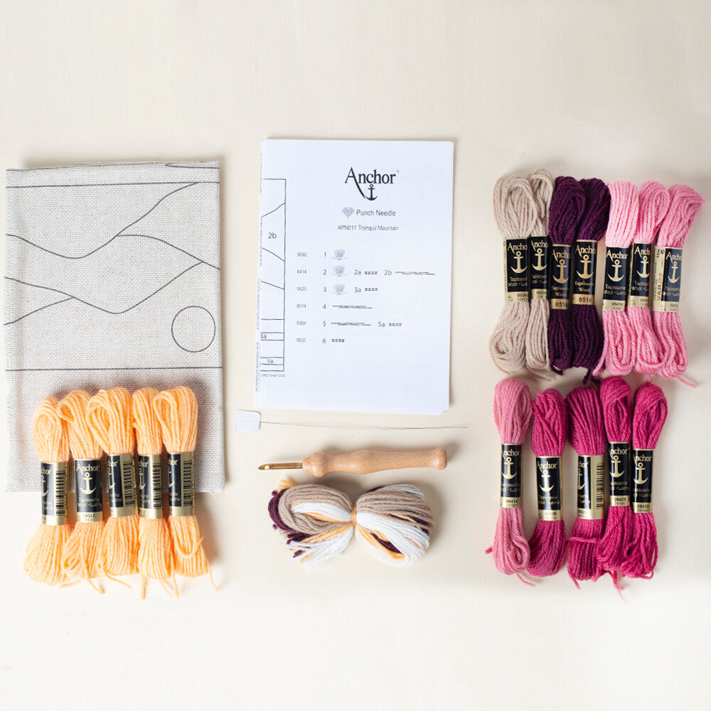 Anchor 15x15cm Punch Needle Punch Needle Tranquil Mountain Kit - APN011