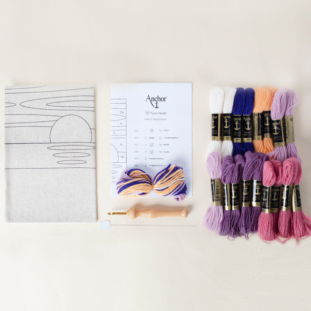 Anchor 15x15cm Punch Needle Tranquil Ocean Kit - APN012