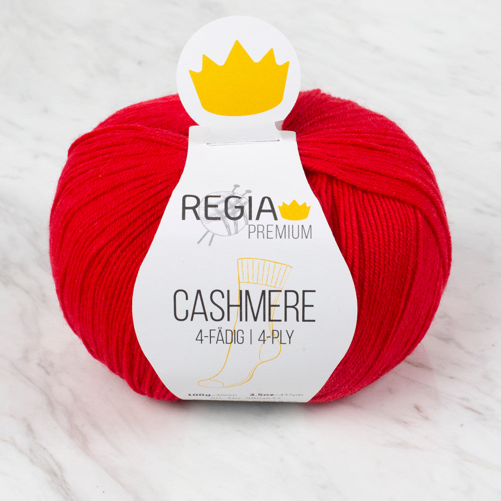 Schachenmayr Regia Premium Cashmere Knitting Yarn, Red - 9801637 - 00082