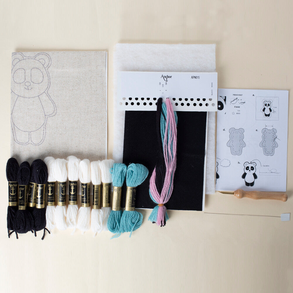 Anchor 20x12cm (3D) Punch Needle Kit, Panda - APN015