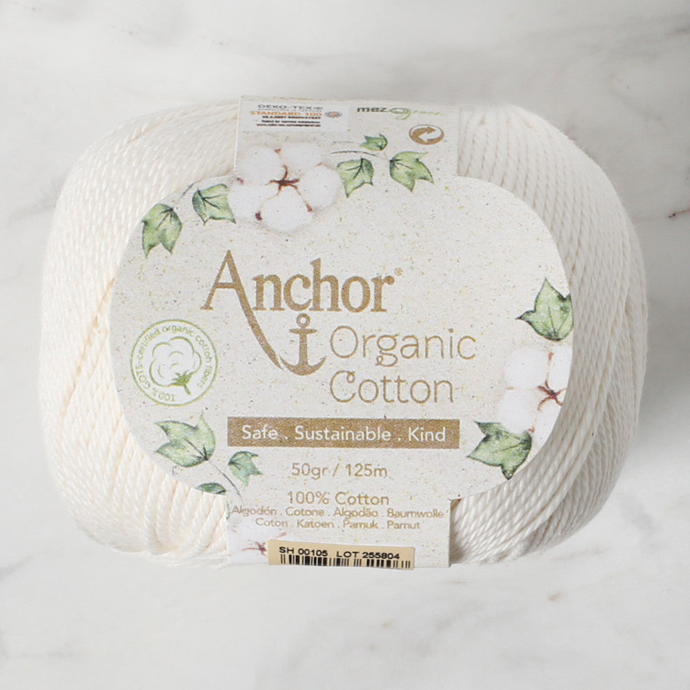 Anchor Organic Cotton Knitting Yarn, Cream - SH 00105