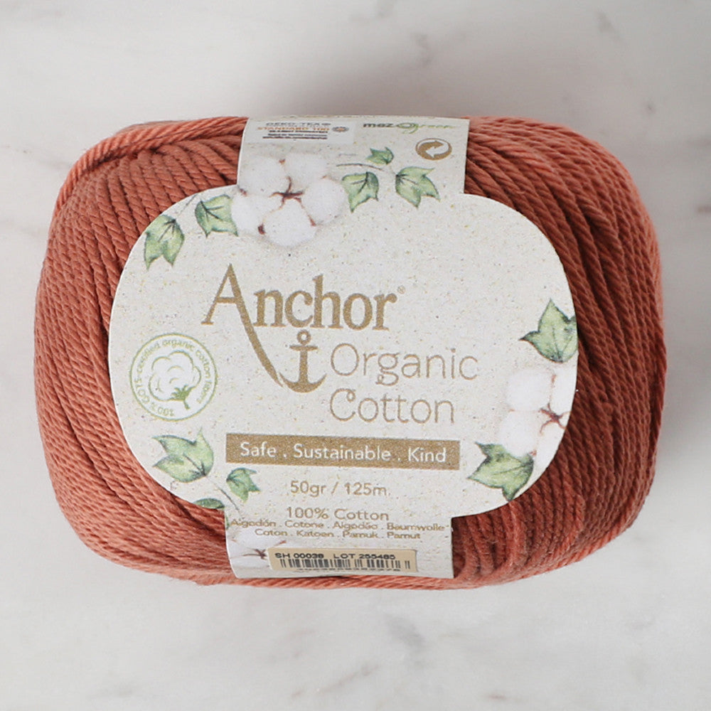 Anchor Organic Cotton Knitting Yarn, Reddish Brown - SH 00038