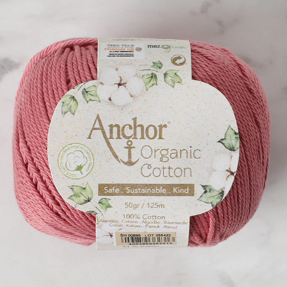 Anchor Organic Cotton Knitting Yarn, Dusty Rose - SH 00895