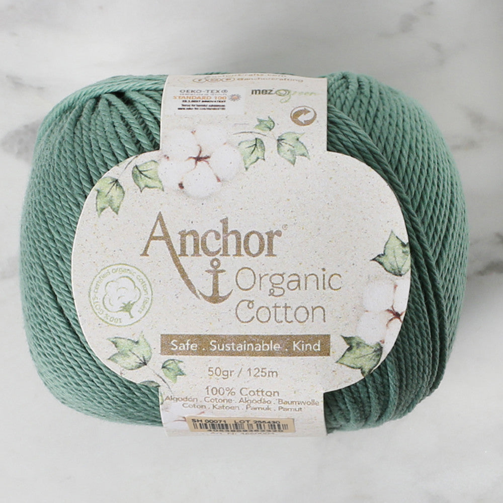 Anchor Organic Cotton Knitting Yarn, Green - SH 00071