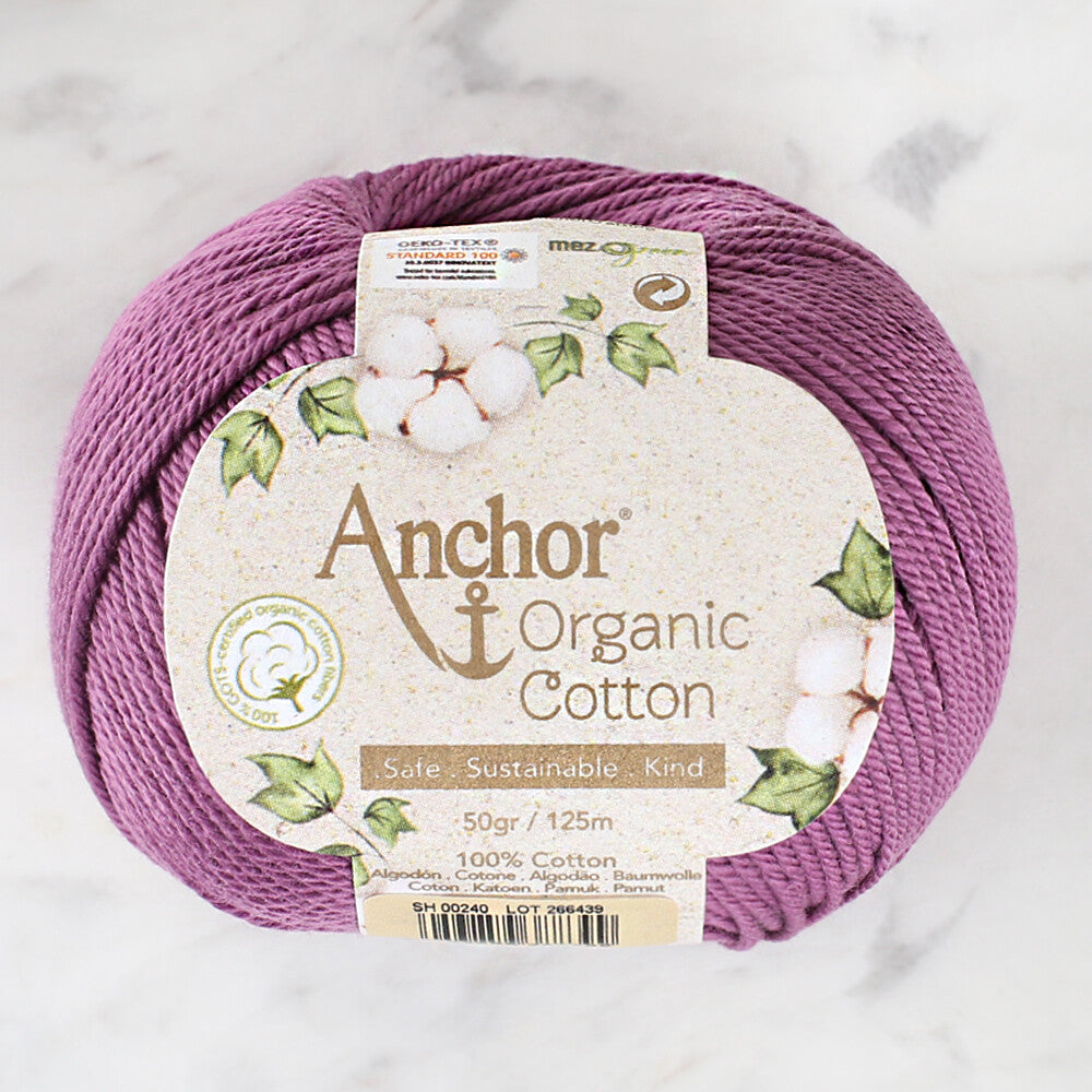 Anchor Organic Cotton Yarn, Purple - SH 00240