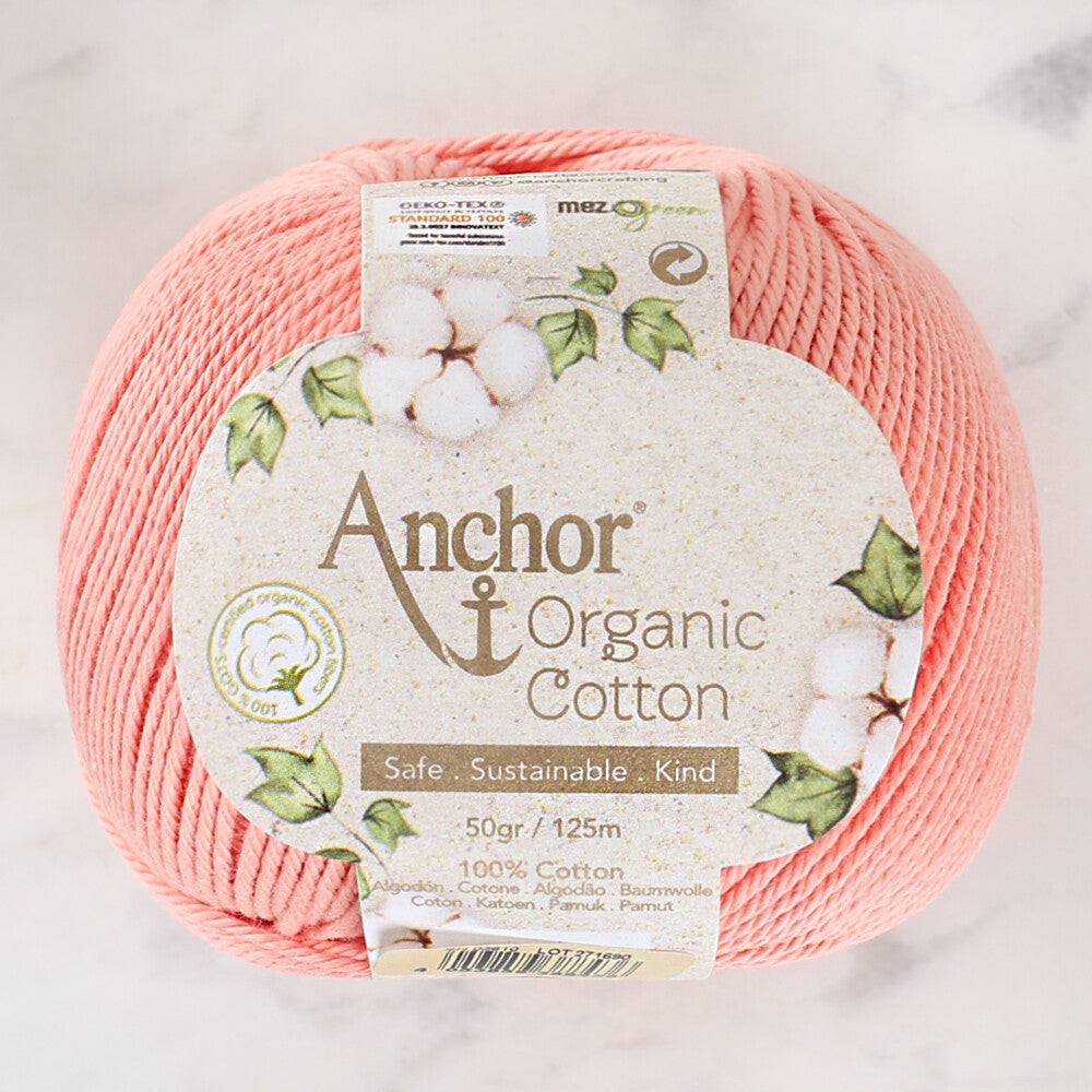 Anchor Organic Cotton Yarn, Pinkish Orange - SH 03610