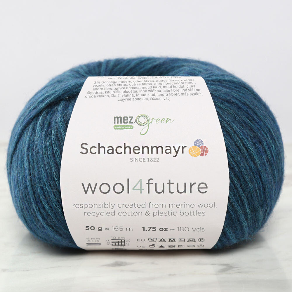 Schachenmayr wool4future Yarn, Oil Blue - 9807594-00066