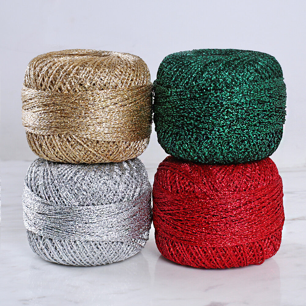 Anchor Metallic Assorted Colors 4 Skeins Silvery Yarn- A28M004-09061