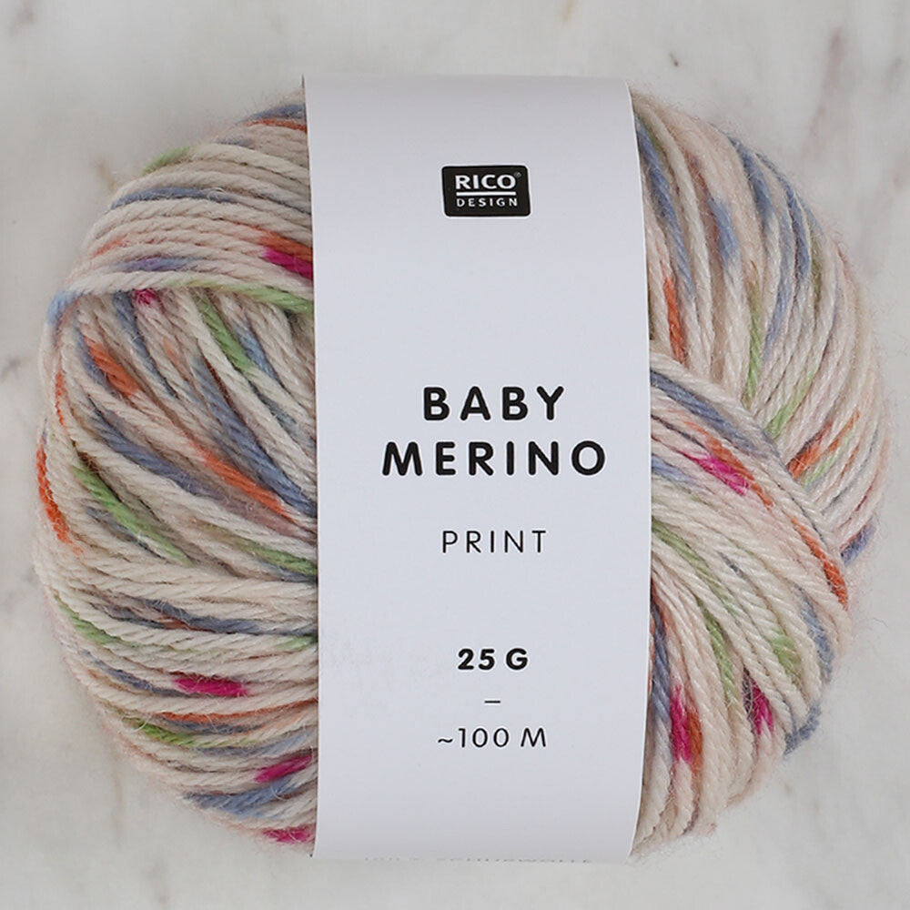 Baby Merino Print 25 gr Baby Yarn, Variegated - 008
