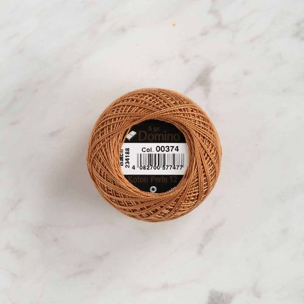 Domino Cotton Perle Size 12 Embroidery Thread (5 g), Brown - 4590012-374
