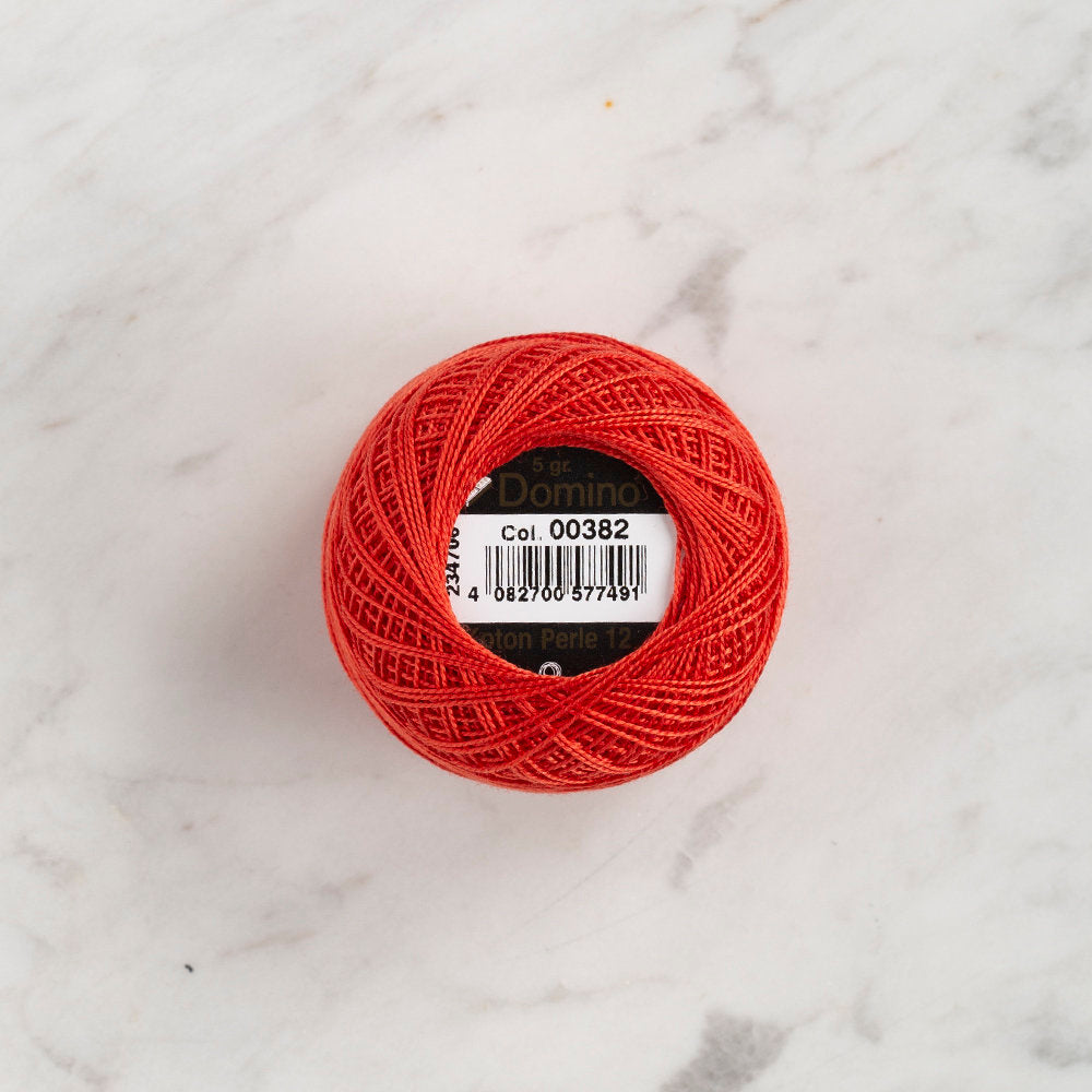 Domino Cotton Perle Size 12 Embroidery Thread (5 g), Brick Color - 4590012-382