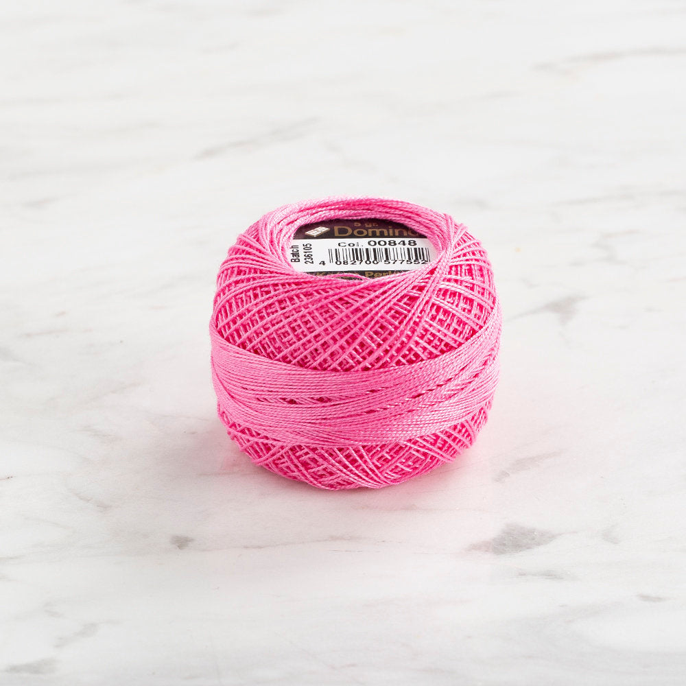 Domino Cotton Perle Size 12 Embroidery Thread (5 g), Pink - 4590012-848