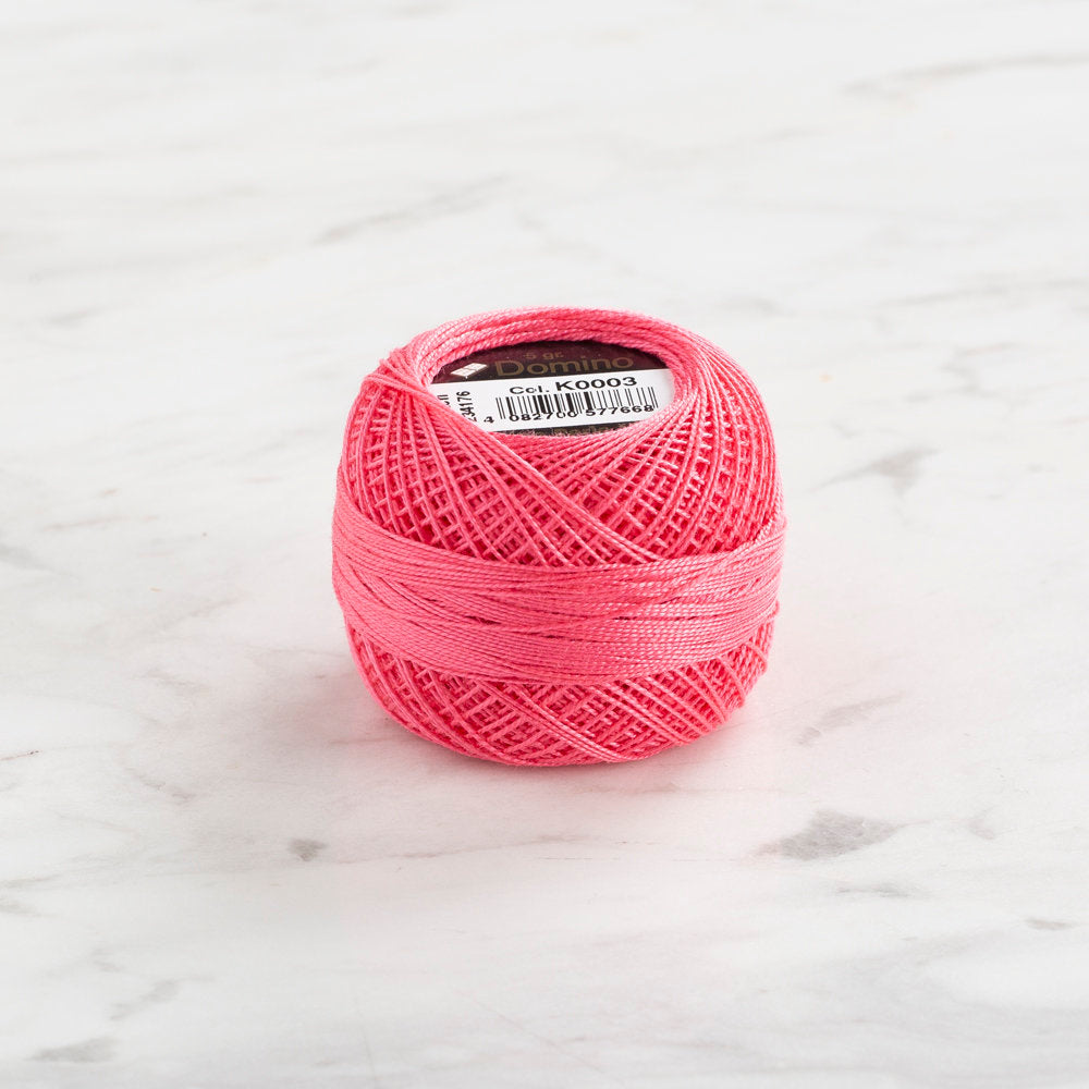 Domino Cotton Perle Size 12 Embroidery Thread (5 g), Pink - 4590012-K0003