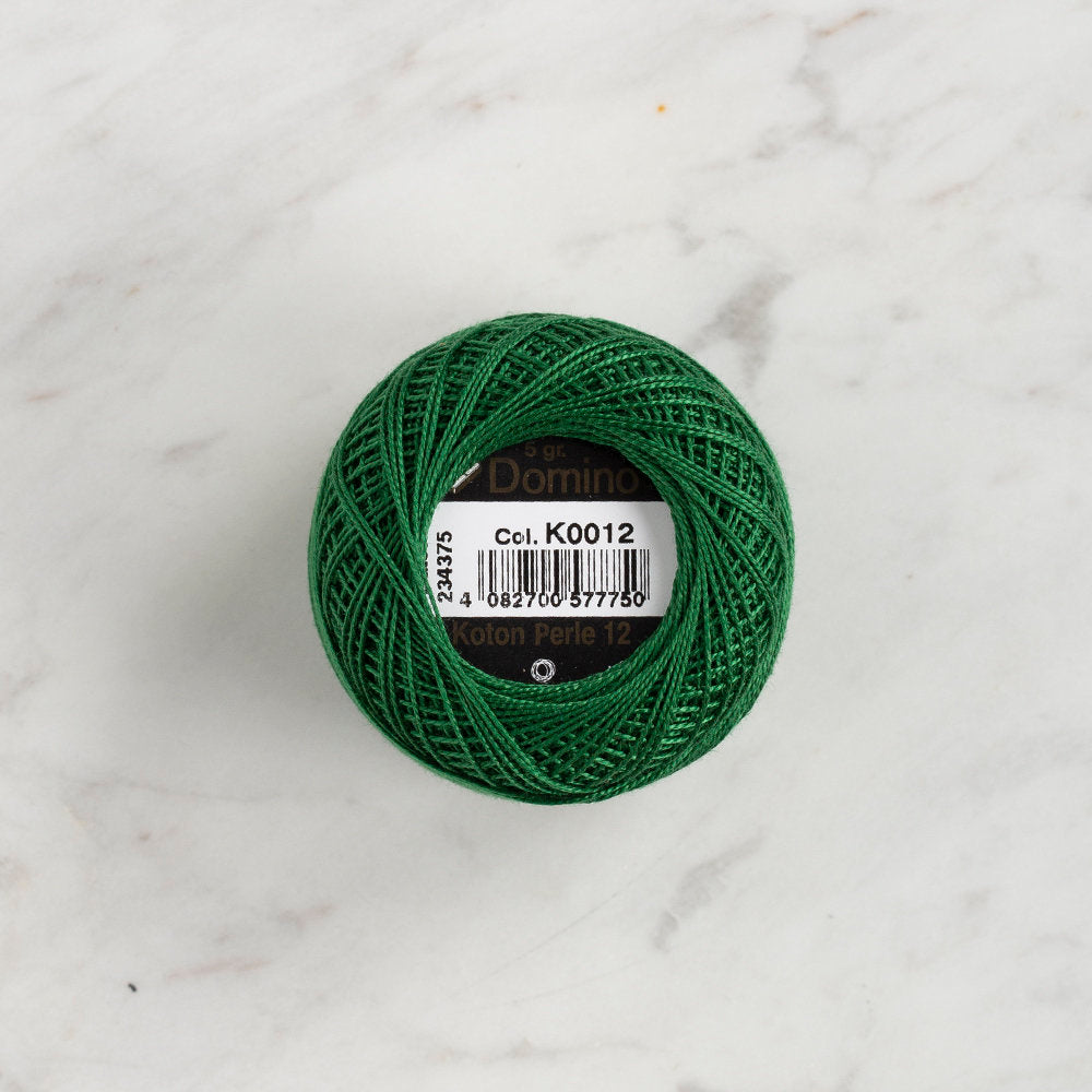 Domino Cotton Perle Size 12 Embroidery Thread (5 g), Green - 4590012-K0012