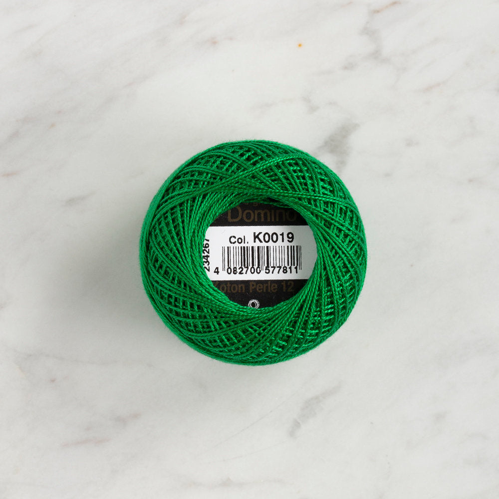 Domino Cotton Perle Size 12 Embroidery Thread (5 g), Green - 4590012-K0019