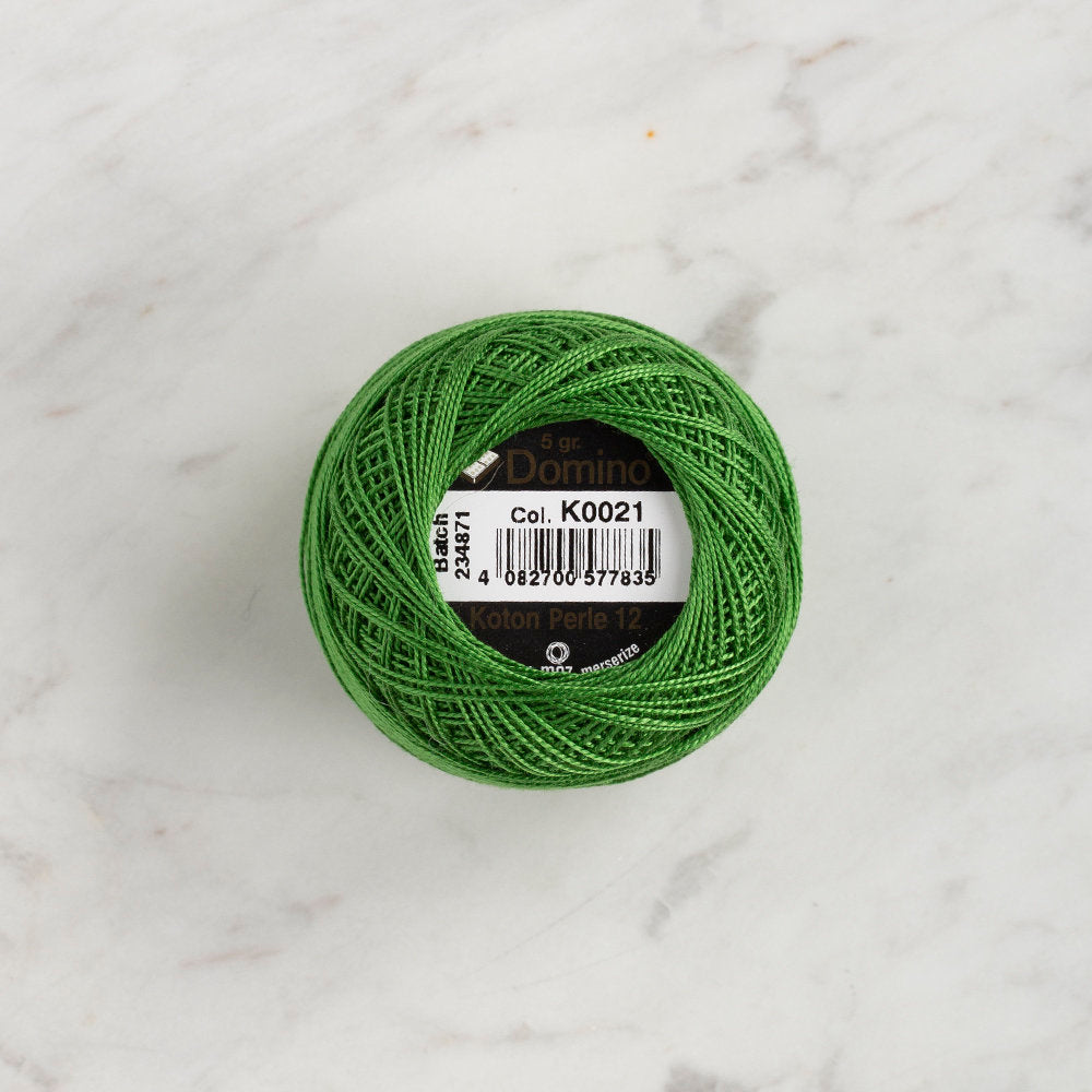 Domino Cotton Perle Size 12 Embroidery Thread (5 g), Green - 4590012-K0021
