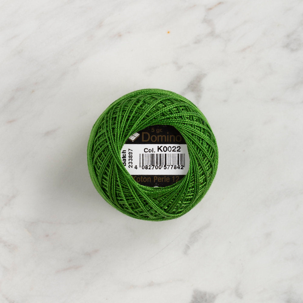 Domino Cotton Perle Size 12 Embroidery Thread (5 g), Green - 4590012-K0022