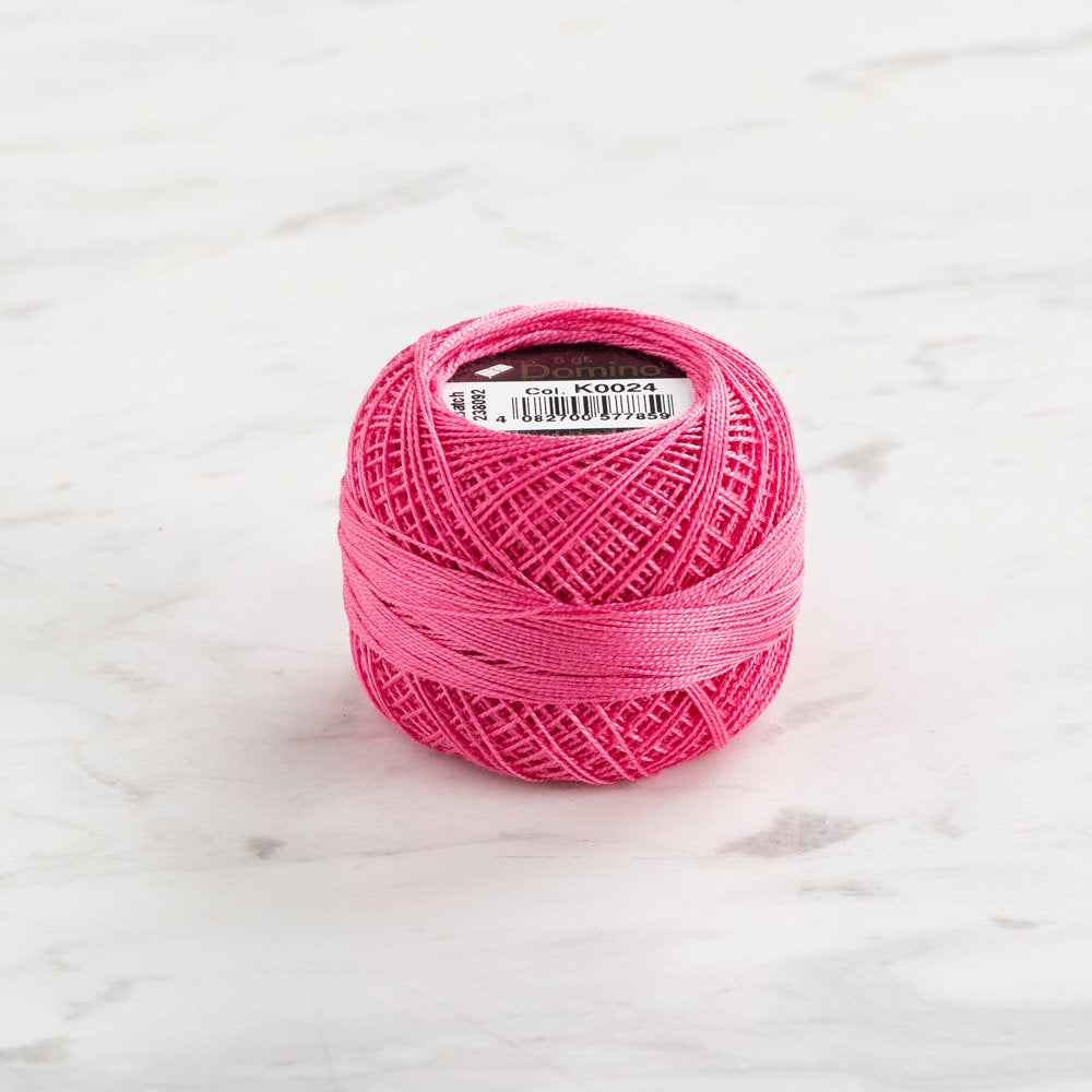 Domino Cotton Perle Size 12 Embroidery Thread (5 g), Pink - 4590012-K0024