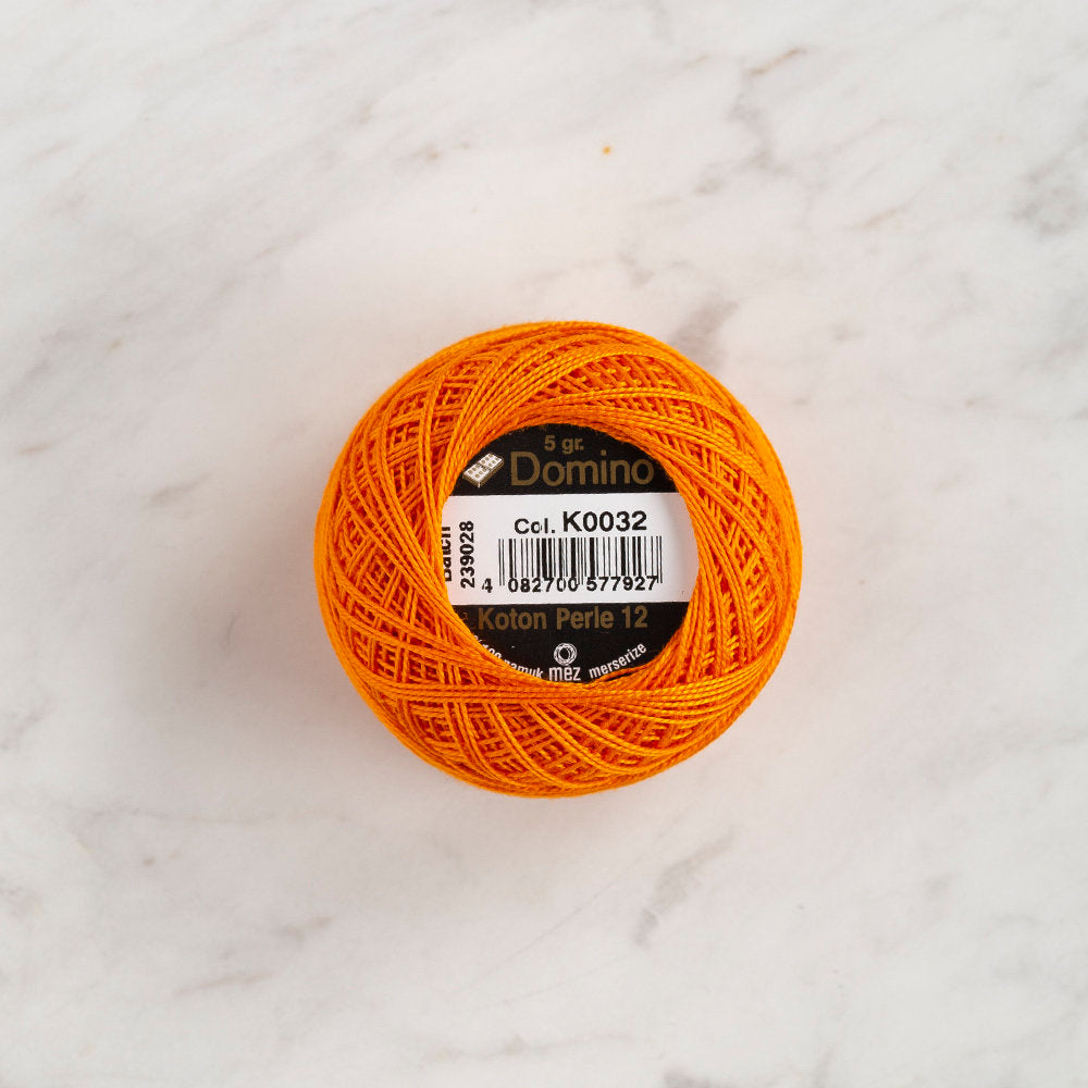 Domino Cotton Perle Size 12 Embroidery Thread (5 g), Orange - 4590012-K0032